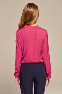 Fuchsia Long Sleeves V-Neck Shirt