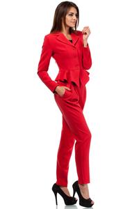Red Short Elegant Peplum Ladies Blazer