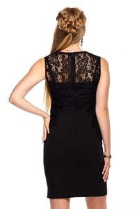 Black Slim FIt Coctail Dress with Lace Top