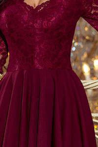 Dark Red Evenig Lace Dress