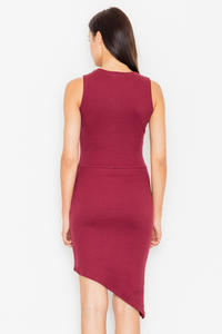 Maroon Asymetrical Bodycon Dress