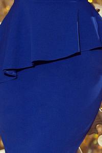 Blue Peplum Dress Asymmetrical Cut