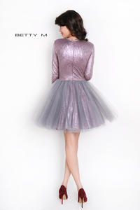 Evening Dress with Tulle and Shiny Top