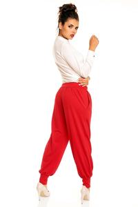Stretchable Waist Pleated Aladin Red Pants