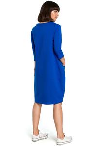 Blue Casual Style Dress with Pockets