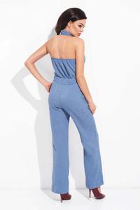 Blue Elegant Open Back Jumpsuit