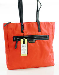 Orange Shopper Bag with Front Pocket