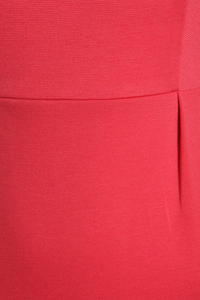 Coral Bateau Neck Seam Shift Slit Dress