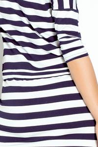 Dress in Thick Navy Striped Drawstring Waistband
