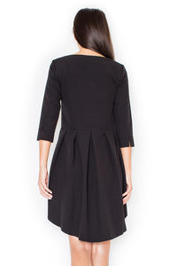 Black Elegant Irregular Hem Salsa Dress