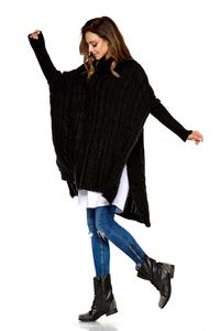 Black Oversized Turtleneck Sweater