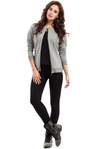 Grey Full Zipp Bomber Jacket