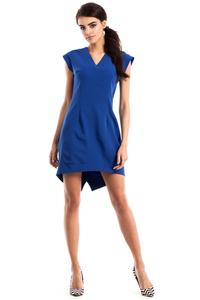 Blue Dipped Hem Sleeveless Mini Dress