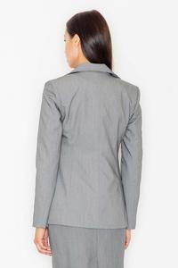 Grey Elegant One Button Ladies Blazer