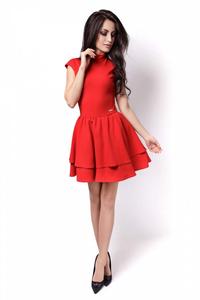 Red Mini Frilled Dress with Cut Out Back