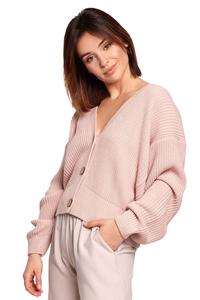 Pink V-Neck Short Cardigan