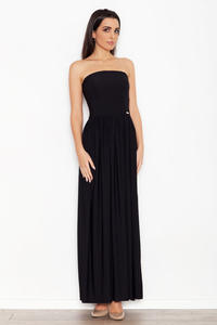 Black Bandeau Maxi Dress with Side Slit