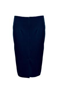 Dark Blue Elegant Pencil Midi Skirt