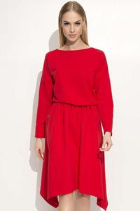 Red Casual Asymetrical Dress