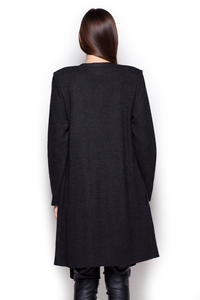 Black Long Waterfall Cardi Sweater Coat