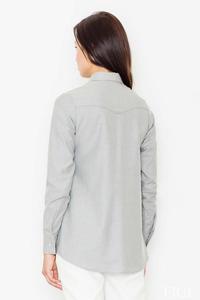 Grey Long Sleeved Shirt with Piping