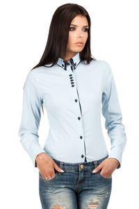Sky Blue Button Down Collar Executive Shirt