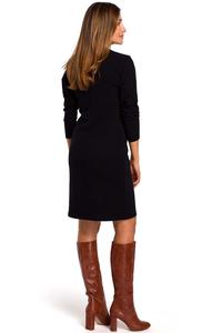 Black Knitted Straight Above Knee Dress