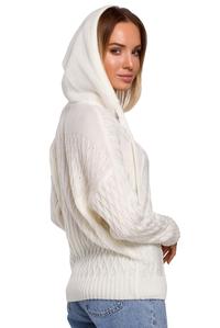 Practical Sweater with Drawstrings and Hood (Ecru)