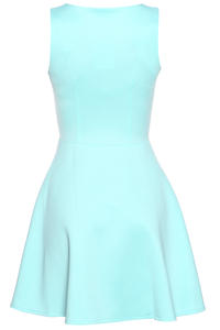 Green Light Hearted Sleeveless Flare Date Dress