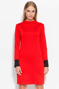 Red&Black Simple Long Sleeved Dress