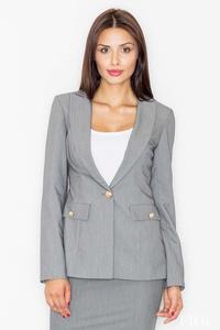 Grey Elegant One Button Ladies Blazer