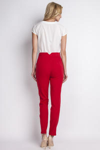 Red Hight Waist Elegant Pants