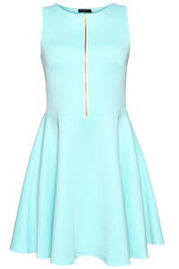 Green Light Hearted Sleeveless Flare Date Dress