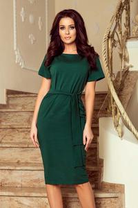 Green Self Tie Belt Pencil Dress