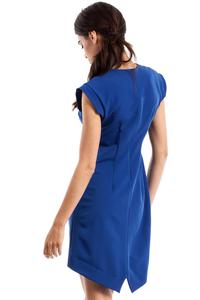 Blue Dipped Hem Sleeveless Mini Dress
