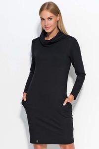 Black Casual Dress with Tourtleneck