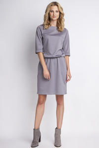 Grey Casual 3/4 Sleeves Dress