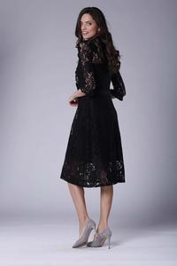 Black Slim Waist Lace Dress