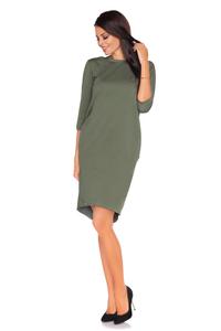 Green Casual Dress with Cut Out Back and Self Tie Bow