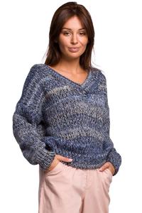 Multicolored Mélange V-neck sweater - Blue