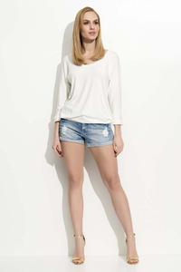 White 3/4 Sleeves Simple Blouse