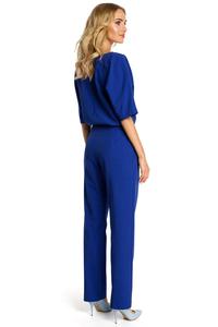 Navy Elegant Jumpsuit Short Sleeves