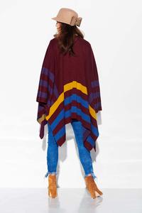 Stylish Patterned Poncho with stripes