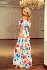 Colorful Flowers Maxi Elegant Dress
