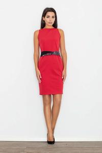 Red Pencil Coctail Dress with Sash