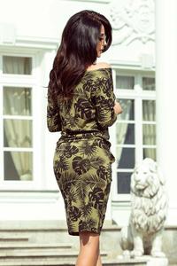 Khaki Dress Drawn in Round Leaves