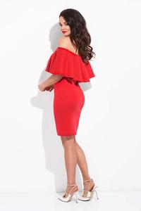 Red Bodycon Dress with Spain Style Neckline