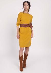Mustard Simple Knitted Dress