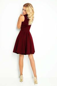 Maroon Elegant Dress Flared on Wide Straps