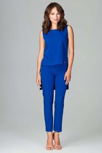 Blue Elegant Set Blouse and Pants 7/8